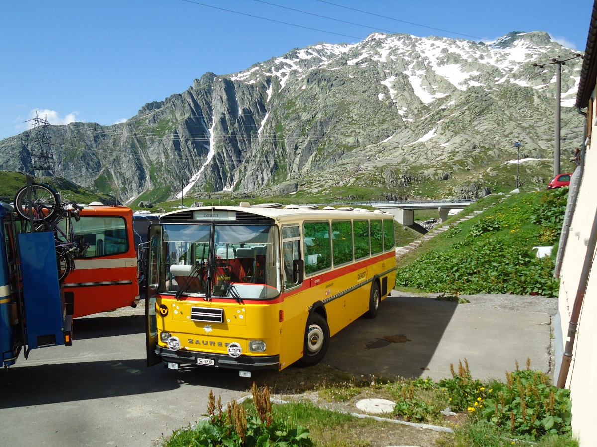 (145'841) - F�ssler, Unteriberg - Nr. 6/SZ 5232 - Saurer/R&J (ex Sch�rch, Gutenburg Nr. 6; ex P 24'358) am 20. Juli 2013 in Gotthard, Passh�he
