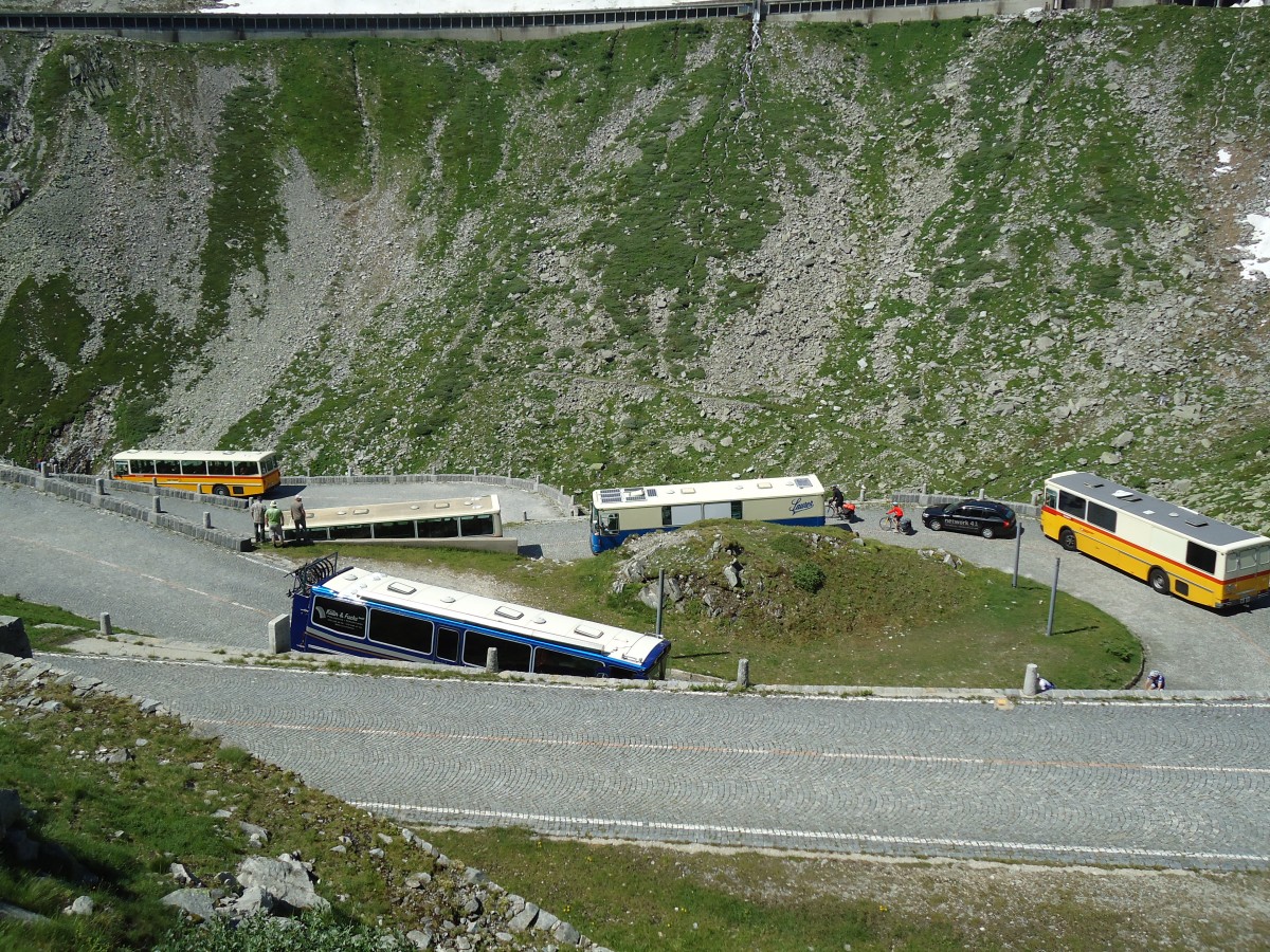 (145'881) - Steinauer, Einsiedeln - SZ 25'115 - Saurer/R&J (ex Albin, F�llanden; ex SBB Bern; ex Sol�r&Fontana, Ilanz; ex P 24'359) am 20. Juli 2013 in Gotthard, Alte Tremolastrasse