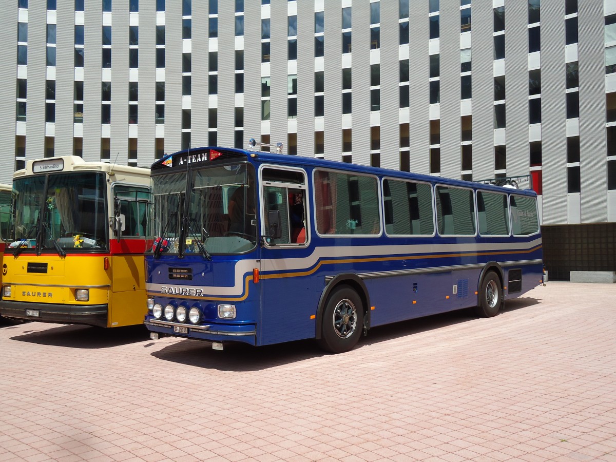 (145'901) - Steinauer, Einsiedeln - SZ 25'115 - Saurer/R&J (ex Albin, F�llanden; ex SBB Bern; ex Sol�r&Fontana, Ilanz; ex P 24'359) am 20. Juli 2013 in Airolo, Caserna