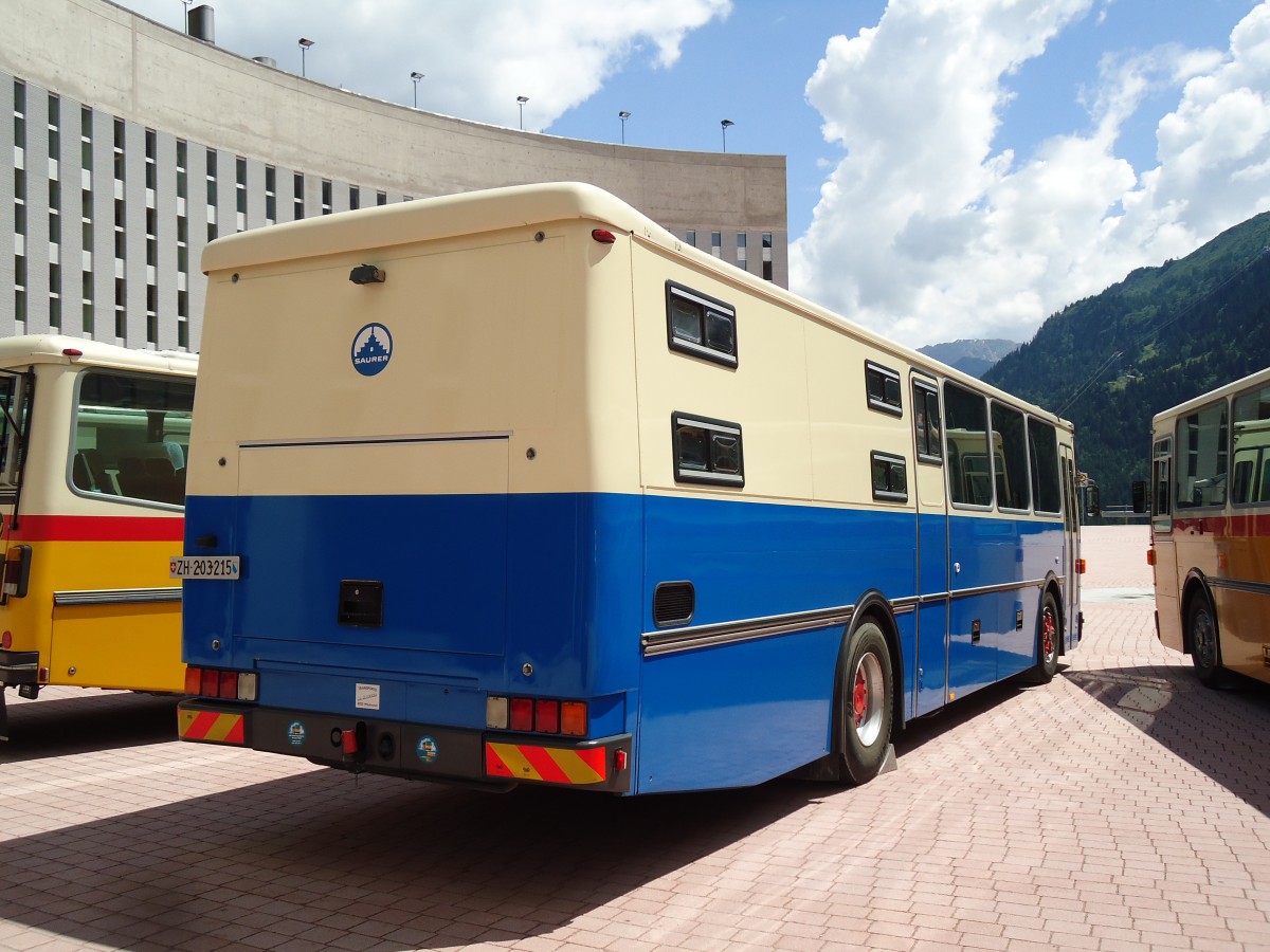 (145'920) - Hauser, W�denswil - ZH 203'215 - Saurer/R&J (ex Bucher, Gr�t; ex P 25'648) am 20. Juli 2013 in Airolo, Caserna