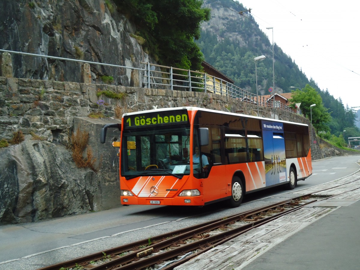 (145'989) - AAGU Altdorf - Nr. 42/UR 9058 - Mercedes am 20. Juli 2013 beim Bahnhof G�schenen