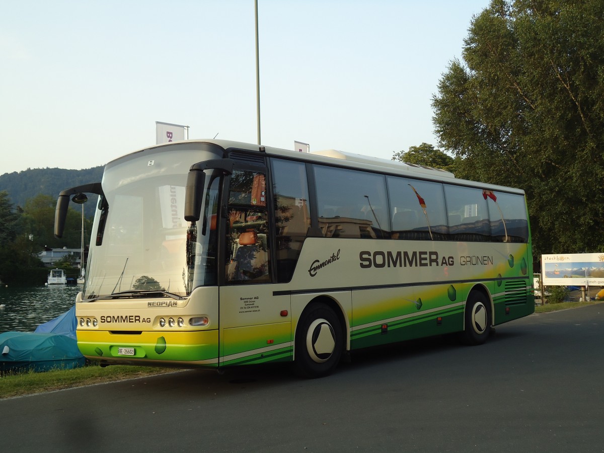 (146'170) - Sommer, Gr�nen - BE 26'602 - Neoplan am 2. August 2013 in Thun, Strandbad