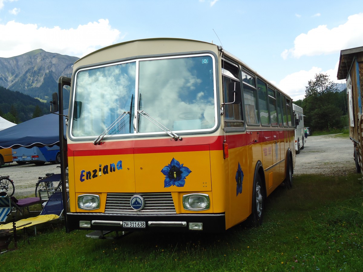 (146'379) - G�hwiler, Birmensdorf - ZH 311'638 - Saurer/T�scher (ex AVG Grindelwald Nr. 12; ex Steiger, Schlatt) am 17. August 2013 in Lenk, Metschbahnen