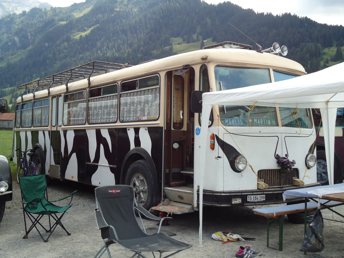 (146'391) - K�ndig, Affeltrangen - TG 184'199 - FBW/R&J (ex P 25'505; ex P 22'304) am 17. August 2013 in Lenk, Metschbahnen