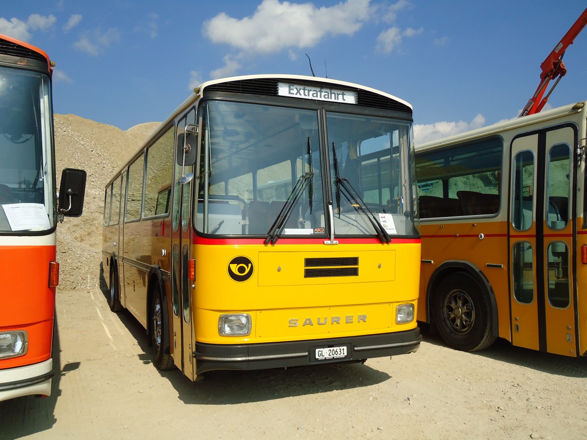 (146'560) - Schmid, Glarus - GL 20'631 - Saurer/T�scher (ex Mosimann, Aesch; ex Erne, Full; ex P 24'257) am 31. August 2013 in Niederbipp, Saurertreffen