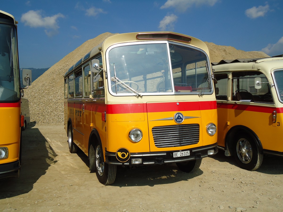 (146'573) - Schmid, Th�rishaus - Nr. 9/BE 26'105 - Saurer/R&J (ex Geiger, Adelboden Nr. 9) am 31. August 2013 in Niederbipp, Saurertreffen
