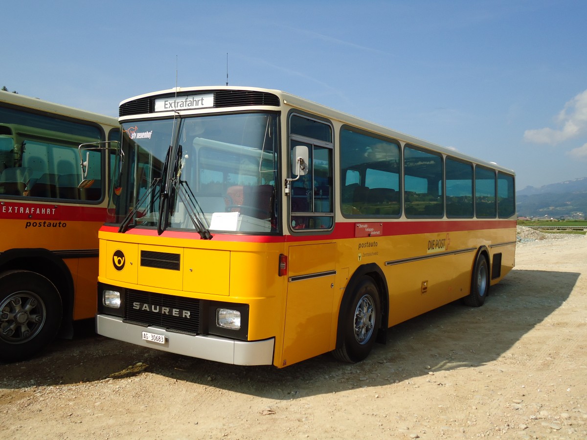 (146'603) - Voser, Neuenhof - AG 30'683 - Saurer/T�scher (ex Fischer, Roggwil; ex Mattli, Wassen) am 31. August 2013 in Niederbipp, Saurertreffen