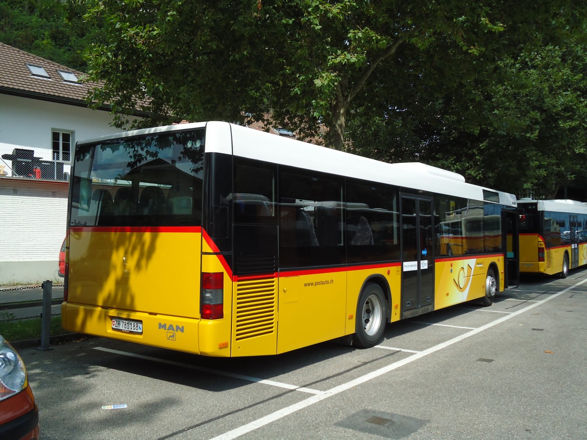 (146'917) - PostAuto Z�rich - Nr. 186/ZH 781'188 - MAN am 1. September 2013 in Burgdorf, Markthalle