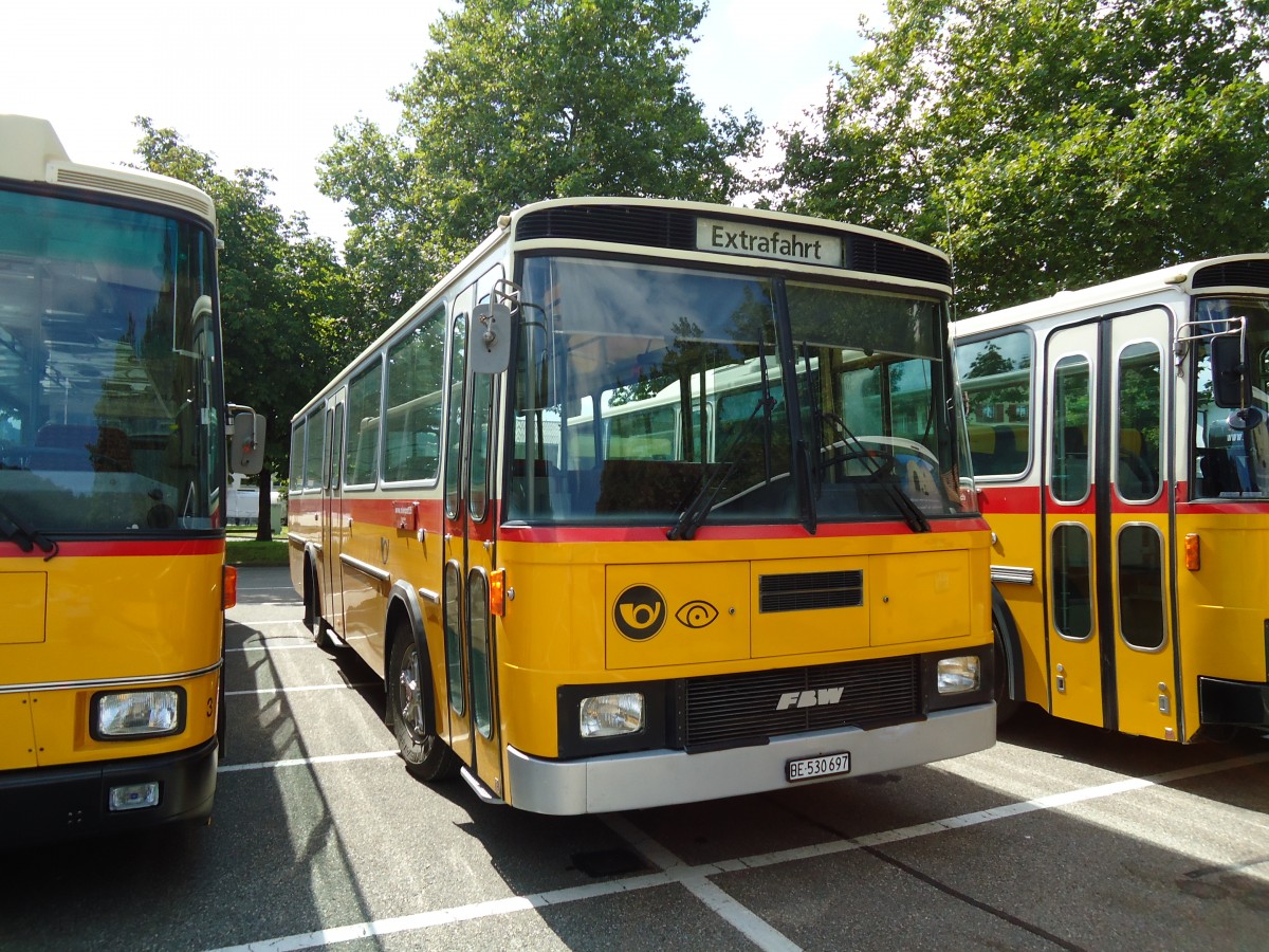 (146'960) - Wegm�ller, Bern - Nr. 12/BE 530'697 - FBW/T�scher (ex Grob, Glattfelden; ex FBW-Club, M�nnedorf; ex Merkli&Solioz, Wetzikon; ex Stutz, Oberlunkhofen Nr. 12) am 1. September 2013 in Burgdorf, Markthalle