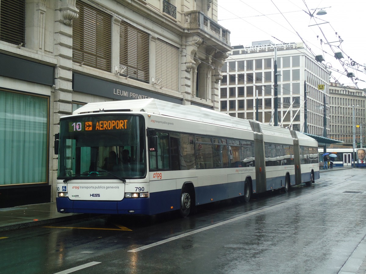 (147'148) - TPG Gen�ve - Nr. 790 - Hess/Hess Doppelgelenktrolleybus am 16. September 2013 in Gen�ve, Bel-Air