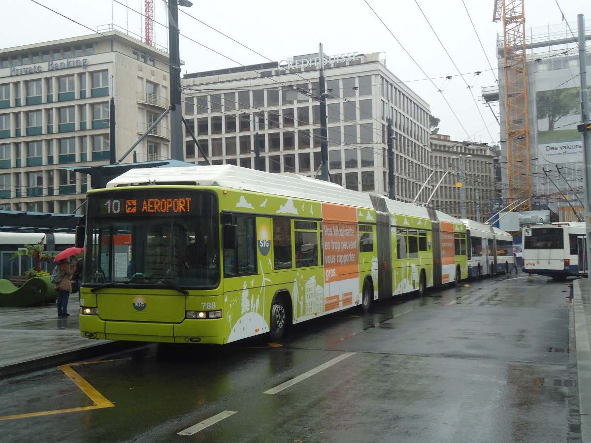 (147'162) - TPG Gen�ve - Nr. 788 - Hess/Hess Doppelgelenktrolleybus am 16. September 2013 in Gen�ve, Bel-Air