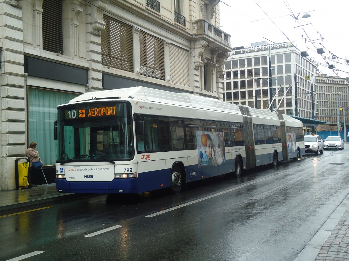 (147'172) - TPG Gen�ve - Nr. 789 - Hess/Hess Doppelgelenktrolleybus am 16. September 2013 in Gen�ve, Bel-Air