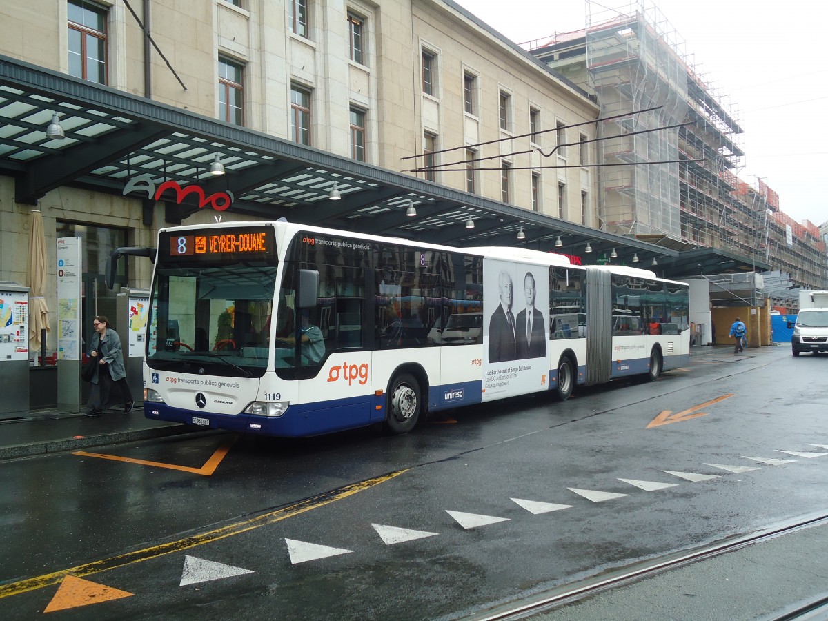 (147'203) - TPG Gen�ve - Nr. 1119/GE 960'869 - Mercedes am 16. September 2013 beim Bahnhof Gen�ve