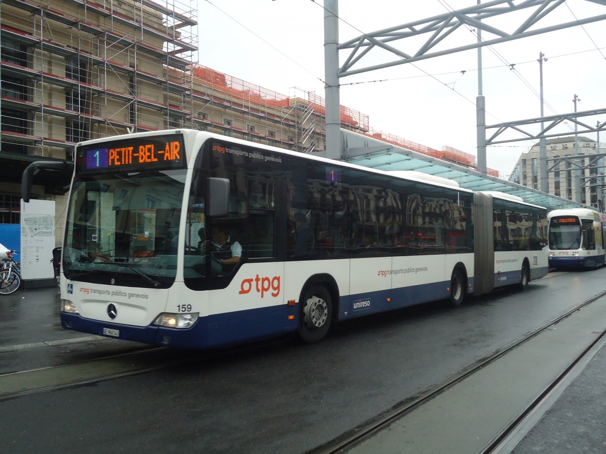 (147'204) - TPG Gen�ve - Nr. 159/GE 960'543 - Mercedes am 16. September 2013 beim Bahnhof Gen�ve