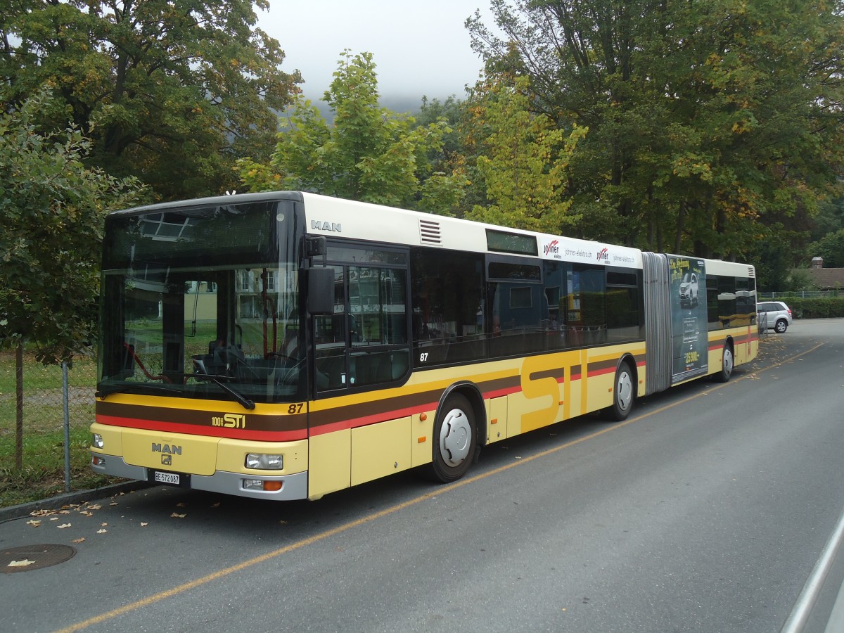 (147'403) - STI Thun - Nr. 87/BE 572'087 - MAN am 29. September 2013 bei der Schiffl�ndte Thun