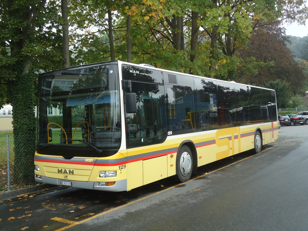 (147'424) - STI Thun - Nr. 129/BE 800'129 - MAN am 30. September 2013 bei der Schiffl�ndte Thun