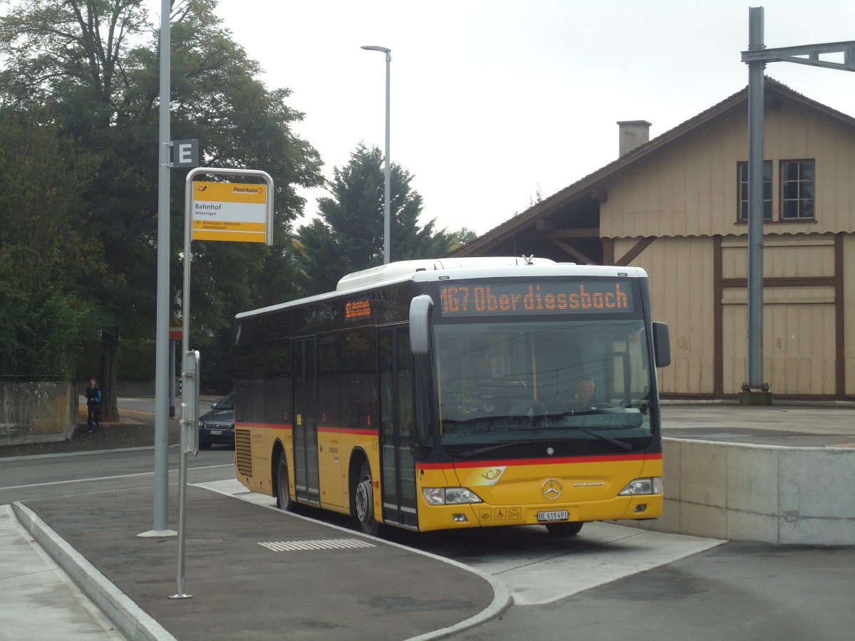 (147'435) - Lengacher, Wichtrach - Nr. 7/BE 619'491 - Mercedes am 30. September 2013 beim Bahnhof M�nsingen