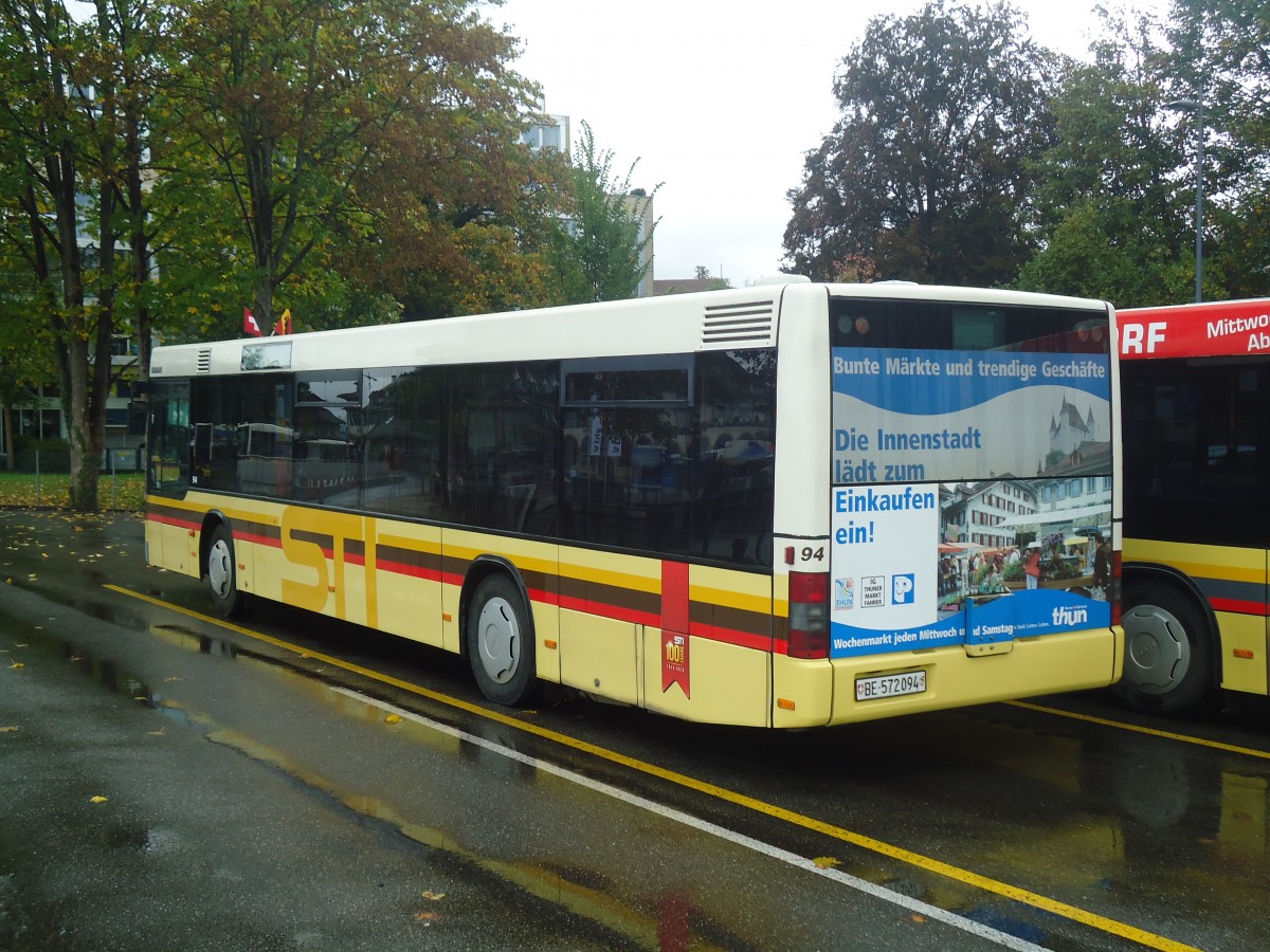 (147'493) - STI Thun - Nr. 94/BE 572'094 - MAN am 10. Oktober 2013 bei der Schiffl�ndte Thun