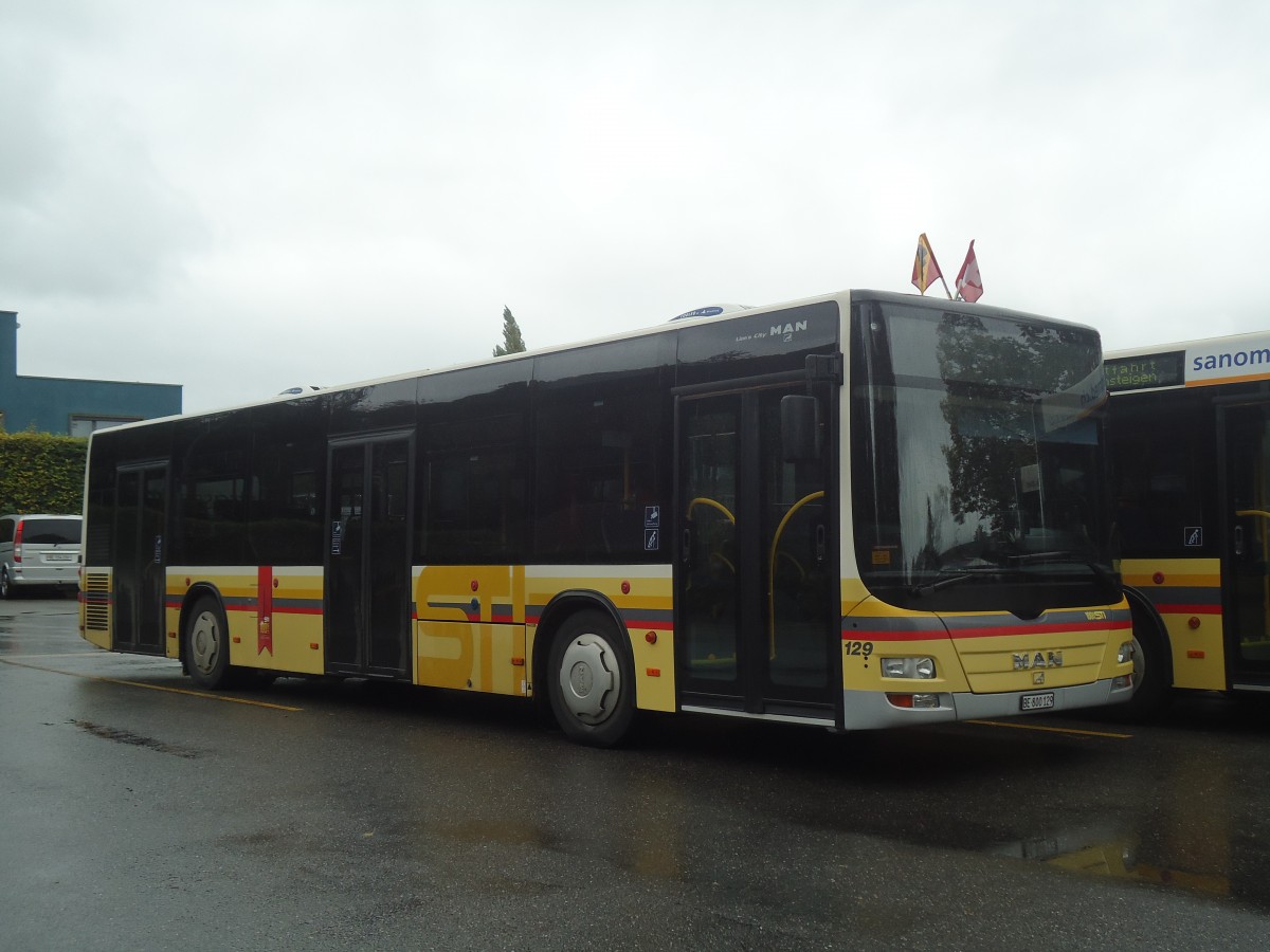 (147'494) - STI Thun - Nr. 129/BE 800'129 - MAN am 10. Oktober 2013 bei der Schiffl�ndte Thun