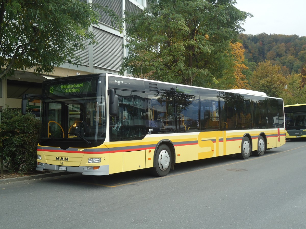 (147'528) - STI Thun - Nr. 131/BE 801'131 - MAN am 20. Oktober 2013 bei der Schiffl�ndte Thun