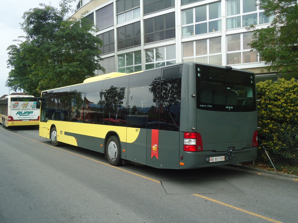 (147'529) - STI Thun - Nr. 152/BE 801'152 - MAN am 20. Oktober 2013 bei der Schiffl�ndte Thun