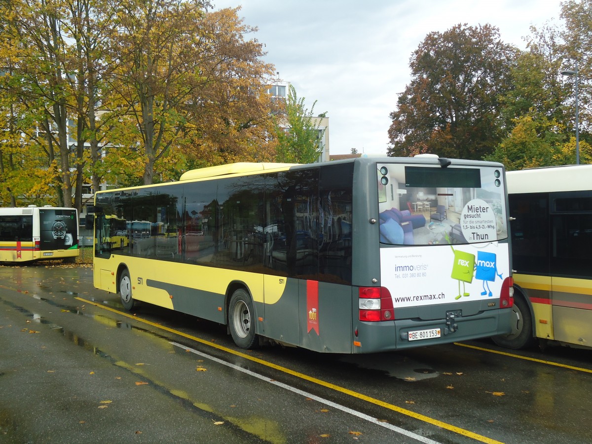 (147'550) - STI Thun - Nr. 153/BE 801'153 - MAN am 23. Oktober 2013 bei der Schiffl�ndte Thun