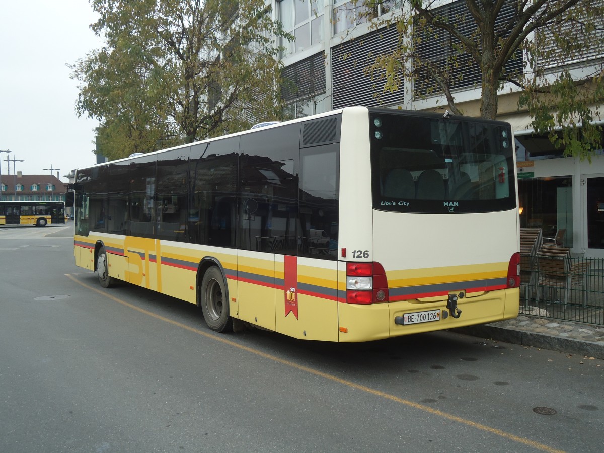 (148'085) - STI Thun - Nr. 126/BE 700'126 - MAN am 17. November 2013 bei der Schiffl�ndte Thun