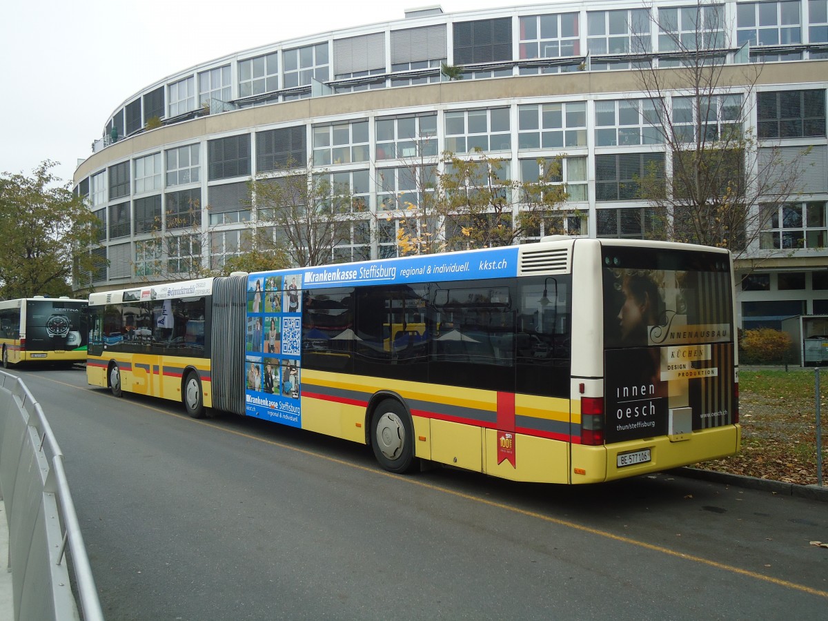 (148'086) - STI Thun - Nr. 106/BE 577'106 - MAN am 17. November 2013 bei der Schiffl�ndte Thun