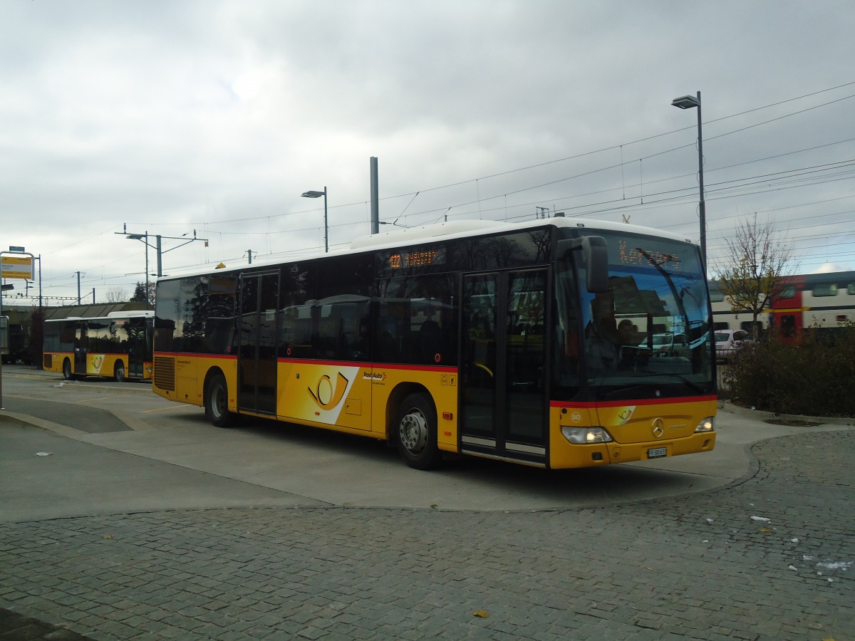 (148'166) - Wieland, Murten - Nr. 50/FR 300'633 - Mercedes (ex Klopfstein, Laupen Nr. 10) am 25. November 2013 beim Bahnhof D�dingen