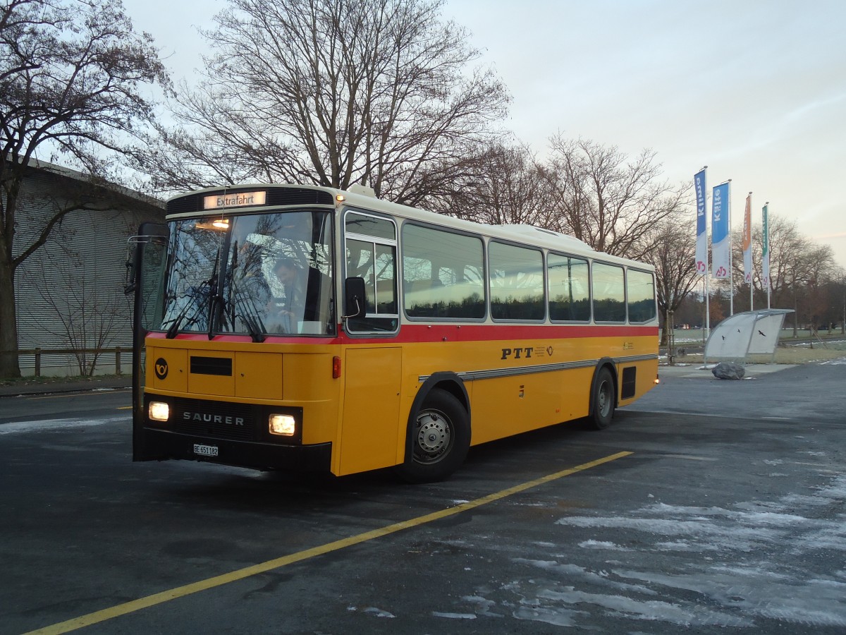 (148'183) - Bernair, M�nsingen - BE 651'182 - Saurer/T�scher (ex Schebath, Lauerz; ex Albin, F�llanden; ex Heim, Flums) am 7. Dezember 2013 in M�nsingen, CTA