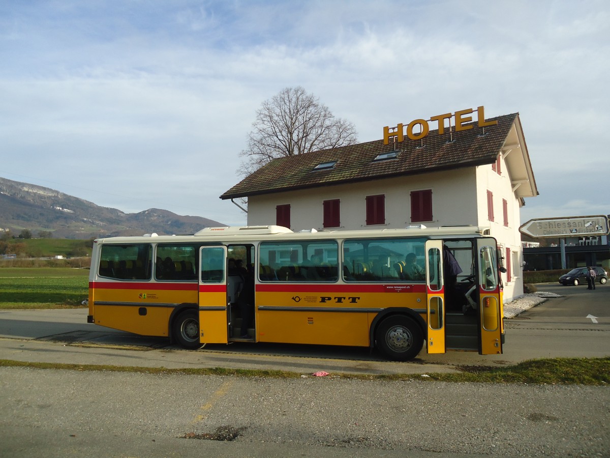 (148'184) - Bernair, M�nsingen - BE 651'182 - Saurer/T�scher (ex Schebath, Lauerz; ex Albin, F�llanden; ex Heim, Flums) am 7. Dezember 2013 in Wangen a.A., Hotel Al Ponte