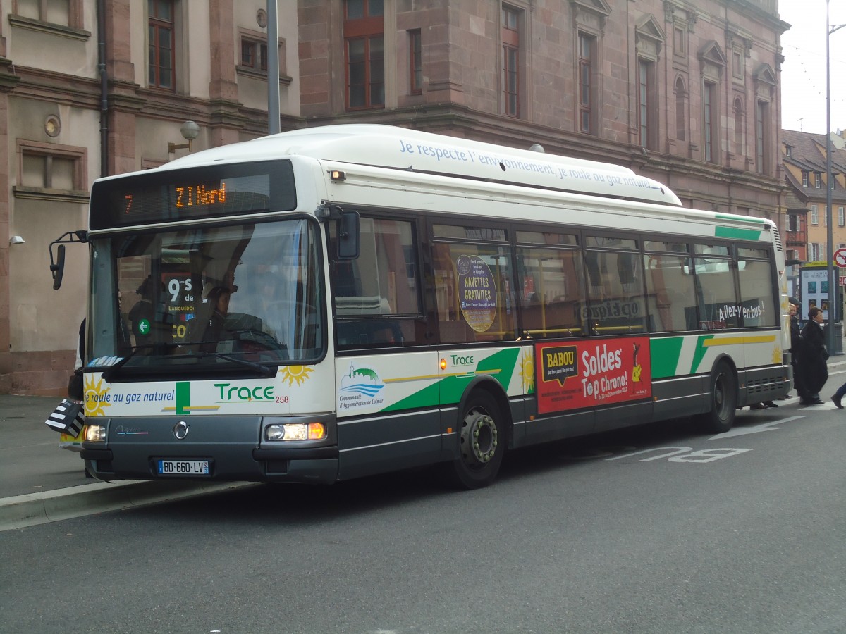 (148'197) - TRACE Colmar - Nr. 258/BD 660 LV - Irisbus (ex Nr. 158) am 7. Dezember 2013 in Colmar, Th��tre