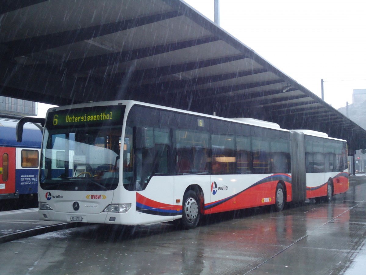 (148'462) - Inderm�hle, Rekingen - Nr. 127/AG 6723 - Mercedes am 26. Dezember 2013 beim Bahnhof Baden