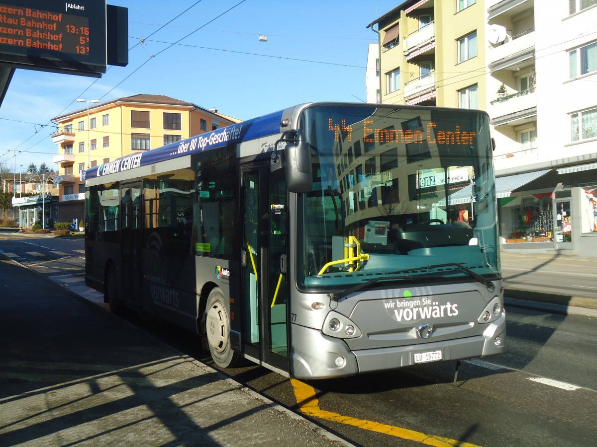 (148'544) - AAGR Rothenburg - Nr. 77/LU 15'772 - Irisbus am 27. Dezember 2013 in Emmenbr�cke, Sprengi