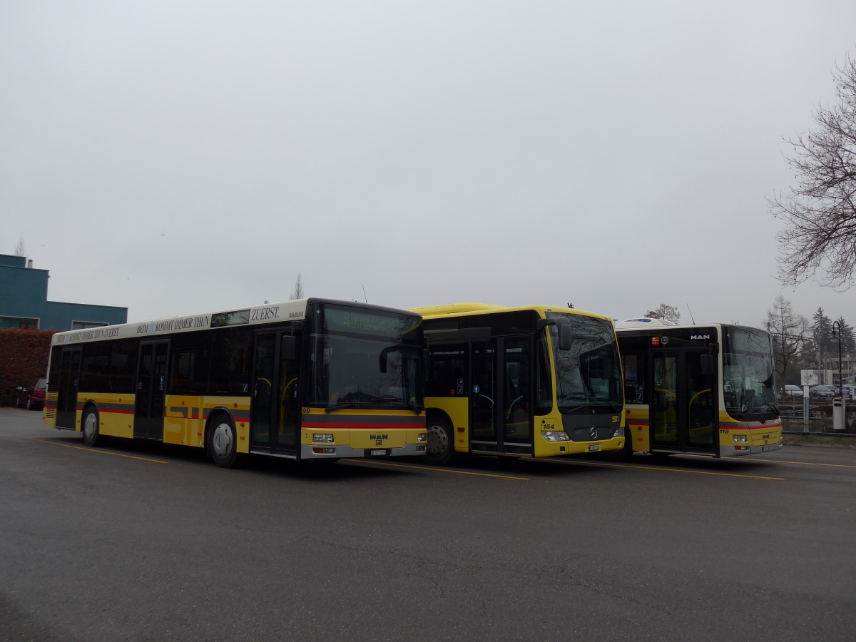 (148'649) - STI Thun - Nr. 99/BE 577'099 - MAN am 20. Januar 2014 bei der Schiffl�ndte Thun