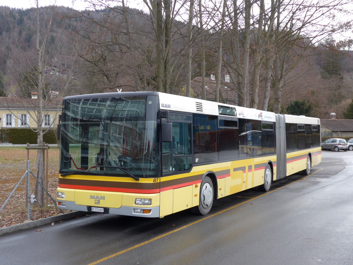 (148'663) - STI Thun - Nr. 87/BE 572'087 - MAN am 26. Januar 2014 bei der Schiffl�ndte Thun
