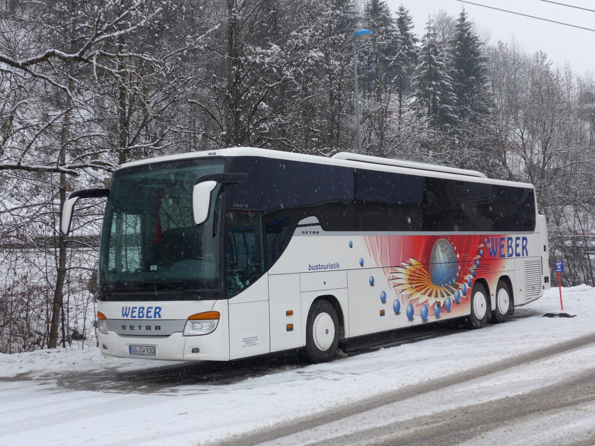 (148'696) - Aus Deutschland: Weber, Achern - OG-CW 930 - Setra am 2. Februar 2014 beim Bahnhof Le Ch�ble