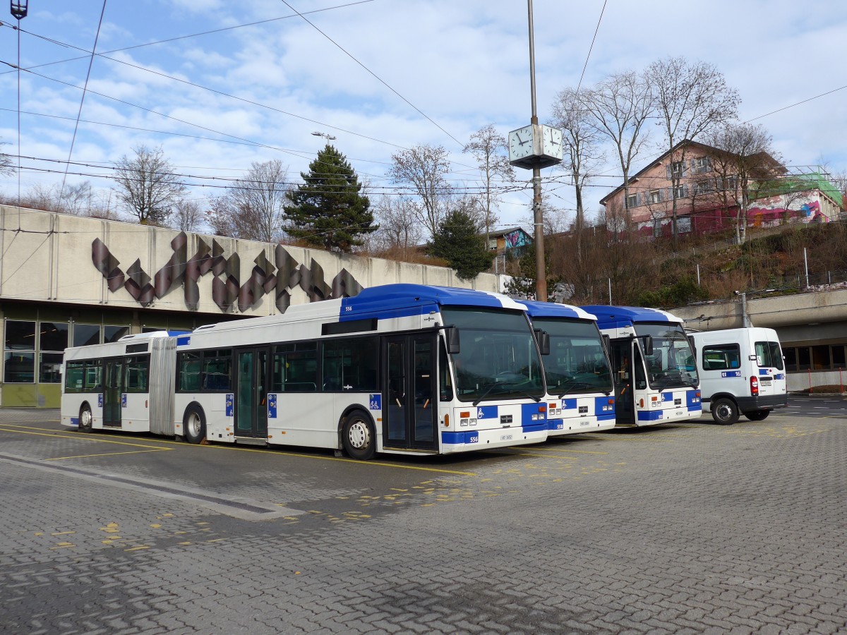 (148'744) - TL Lausanne - Nr. 556/VD 1652 - Van Hool am 2. Februar 2014 in Lausanne, D�p�t Borde