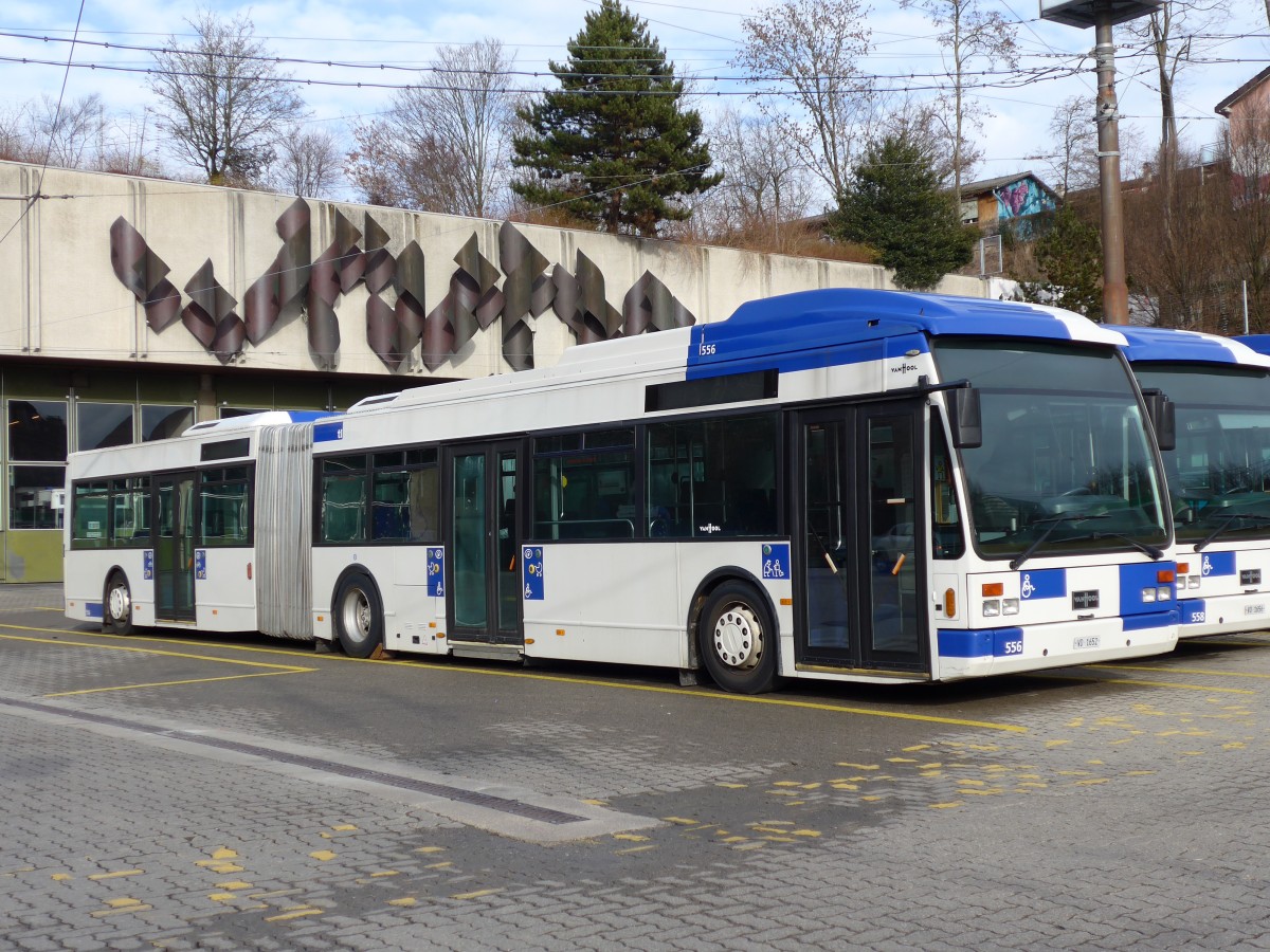 (148'745) - TL Lausanne - Nr. 556/VD 1652 - Van Hool am 2. Februar 2014 in Lausanne, D�p�t Borde