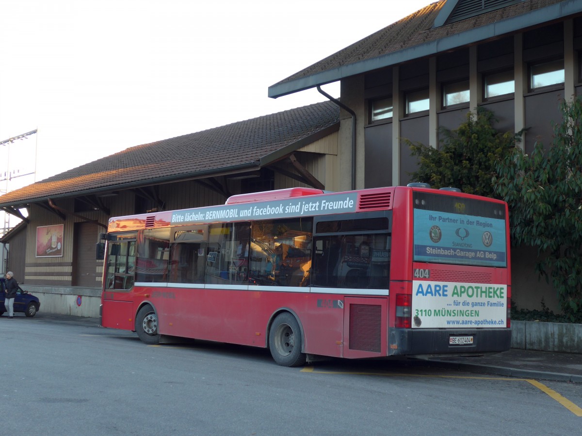 (148'835) - Bernmobil, Bern - Nr. 404/BE 612'404 - MAN/G�ppel am 9. Februar 2014 beim Bahnhof Konolfingen