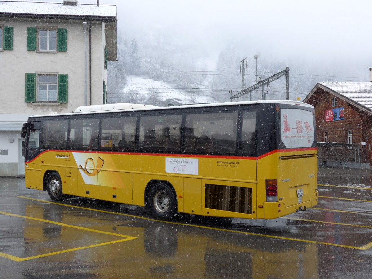 (149'059) - Fontana, Ilanz - Nr. 15/GR 31'629 - Volvo am 1. M�rz 2014 beim Bahnhof Ilanz