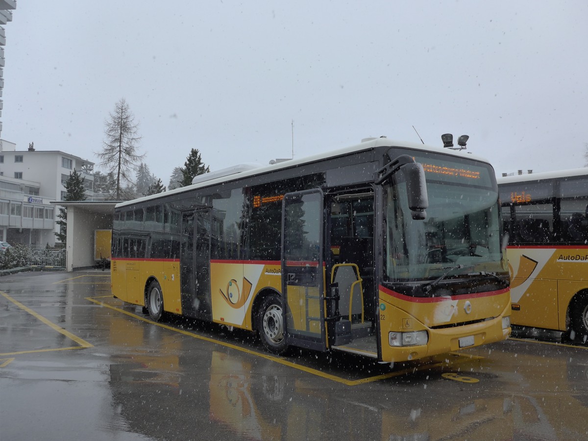 (149'063) - Fontana, Ilanz - Nr. 22/GR 105'478 - Irisbus am 1. M�rz 2014 beim Bahnhof Ilanz