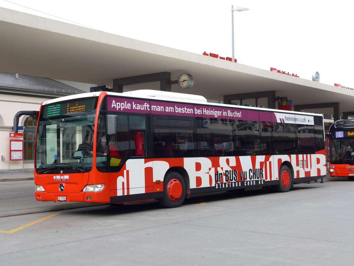 (149'155) - SBC Chur - Nr. 6/GR 97'506 - Mercedes am 1. M�rz 2014 beim Bahnhof Chur