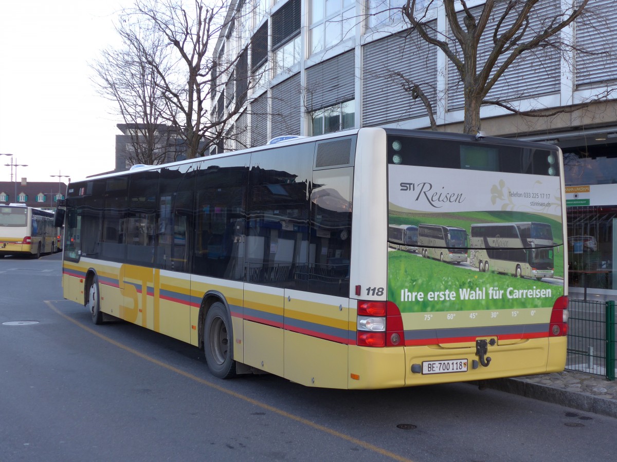 (149'174) - STI Thun - Nr. 118/BE 700'118 - MAN am 9. M�rz 2014 bei der Schiffl�ndte Thun
