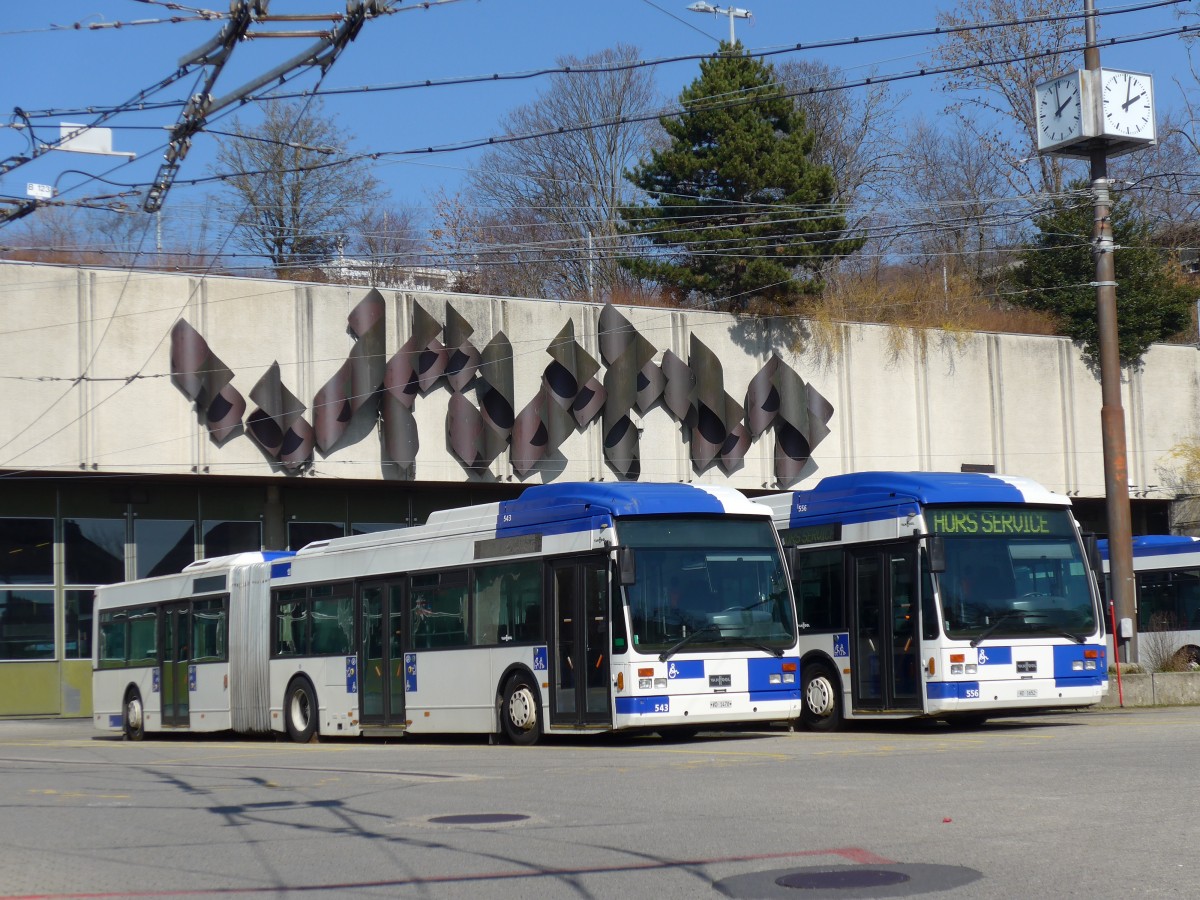 (149'250) - TL Lausanne - Nr. 543/VD 1470 - Van Hool am 9. M�rz 2014 in Lausanne, D�p�t Borde