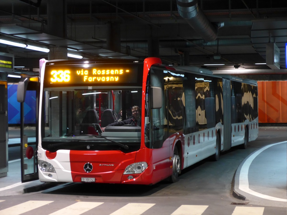 (149'275) - TPF Fribourg - Nr. 161/FR 300'243 - Mercedes am 9. M�rz 2014 in Fribourg, Busbahnhof