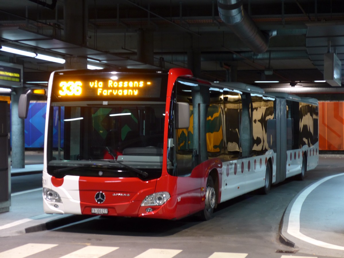 (149'288) - TPF Fribourg - Nr. 163/FR 300'277 - Mercedes am 9. M�rz 2014 in Fribourg, Busbahnhof