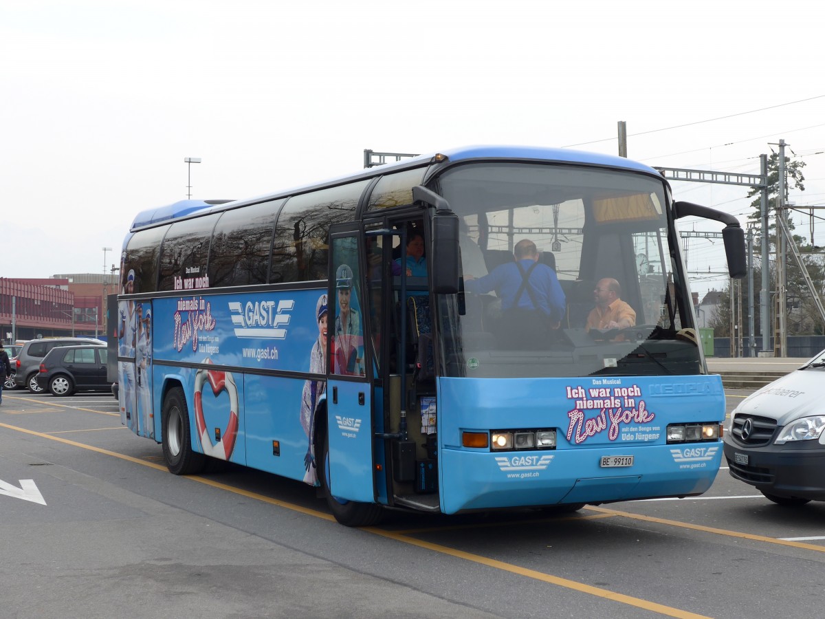 (149'347) - Gast, Utzenstorf - BE 99'110 - Neoplan am 15. M�rz 2014 in Thun, CarTerminal