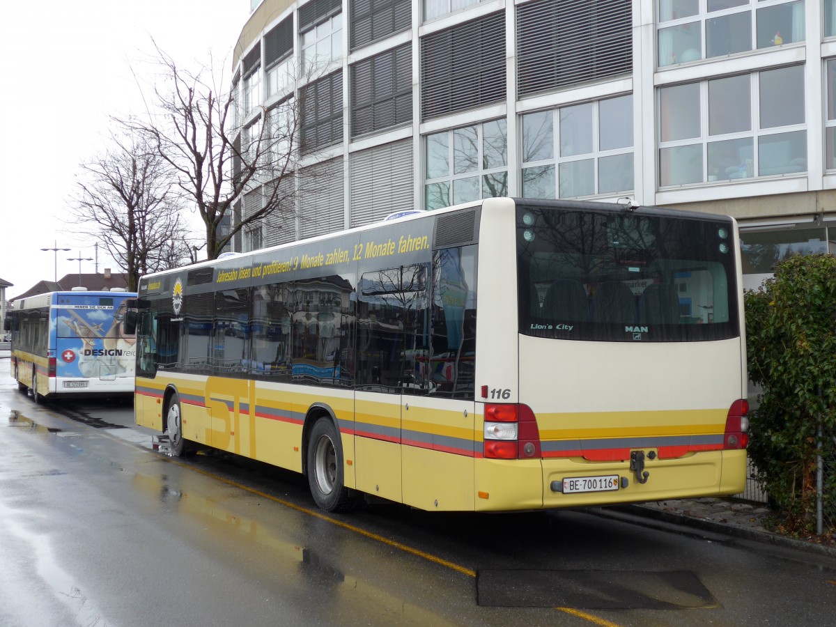 (149'387) - STI Thun - Nr. 116/BE 700'116 - MAN am 23. M�rz 2014 bei der Schiffl�ndte Thun
