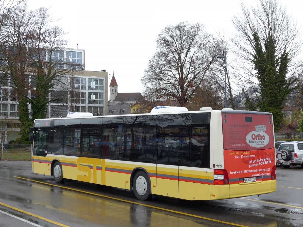 (149'390) - STI Thun - Nr. 115/BE 700'115 - MAN am 23. M�rz 2014 bei der Schiffl�ndte Thun